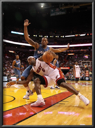 Washington Wizards V Miami Heat: Lebron James And Kevin Seraphin by Mike Ehrmann Pricing Limited Edition Print image