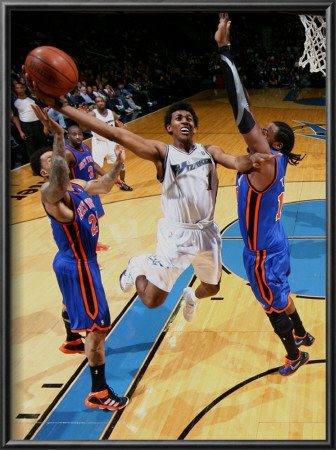 New York Knicks V Washington Wizards: Nick Young, Wilson Chandler And Ronny Turiaf by Ned Dishman Pricing Limited Edition Print image