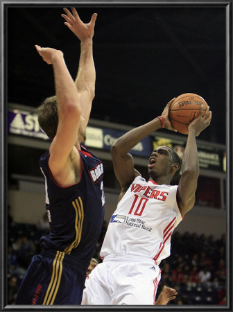 Bakersfield Jam V Rio Grande Valley Vipers: Terrel Harris And Luke Zeller by Gabe Hernandez Pricing Limited Edition Print image