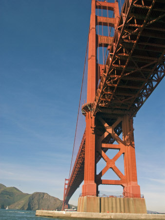 Looking Up At The Towers Of The Golden Gate Bridge From A Boat Below by Stephen Sharnoff Pricing Limited Edition Print image