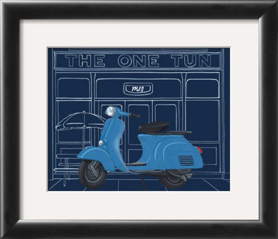 Blue Motor Scooter by Miriam Bedia Pricing Limited Edition Print image