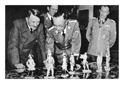 Hitler And Himmler Inspecting Some Meissen Porcelain Military Figurines by German Photographer Pricing Limited Edition Print image