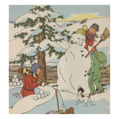 Making A Snowman In Winter by Constance Heffron Pricing Limited Edition Print image