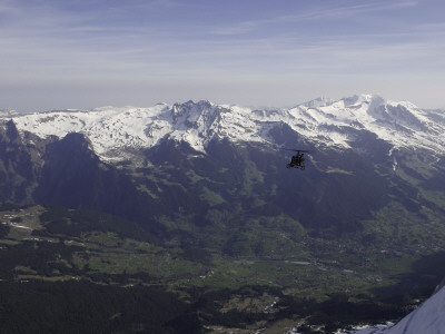 Helicopter In Wallis, Switzerland by Michael Brown Pricing Limited Edition Print image