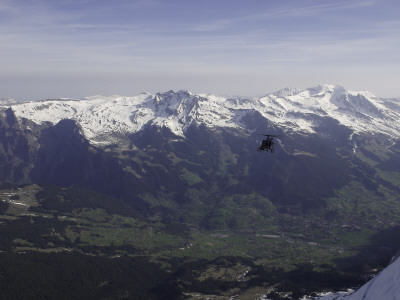 Helicopter In Wallis, Switzerland by Michael Brown Pricing Limited Edition Print image