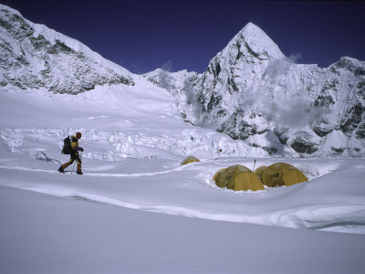 Mountaineer Approaching Camp One Everest Northside by Michael Brown Pricing Limited Edition Print image