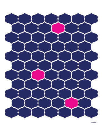 Navy Pink Trellis by Avalisa Pricing Limited Edition Print image