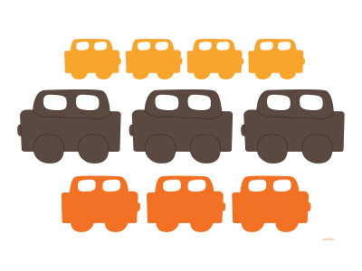 Orange Cars by Avalisa Pricing Limited Edition Print image