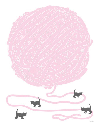 Pink Ball Of Yarn by Avalisa Pricing Limited Edition Print image