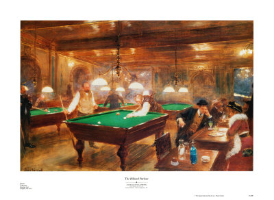 The Billiard Parlour by Jean Béraud Pricing Limited Edition Print image
