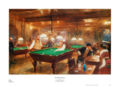 The Billiard Parlour by Jean Beraud Pricing Limited Edition Print image