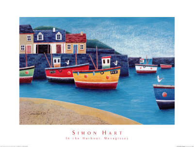 In The Harbour Mevagissey by Simon Hart Pricing Limited Edition Print image