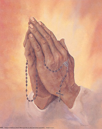 Praying Hands And Rosary by Gail Rein Pricing Limited Edition Print image