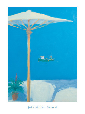 Boats Passing Parasol by John Miller Pricing Limited Edition Print image