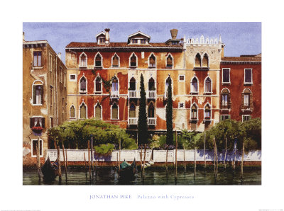 Palazzo With Cypresses by Jonathan Pike Pricing Limited Edition Print image