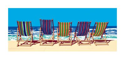 Five Deckchairs by Jonathan Sanders Pricing Limited Edition Print image