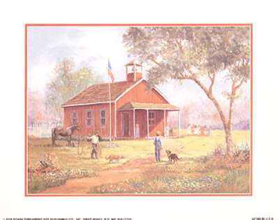 Red Schoolhouse by M. Caroselli Pricing Limited Edition Print image