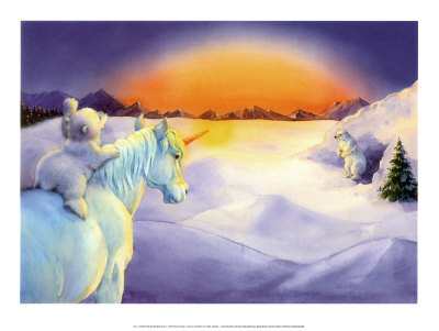 Unicorn And Polar Bear Cub Iv by Hazel Lincoln Pricing Limited Edition Print image