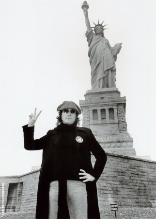 John Lennon At The Statue Of Liberty by Bob Gruen Pricing Limited Edition Print image