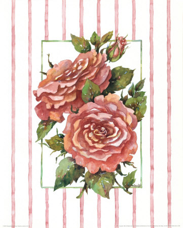 Striped Botanical Rose by Jerianne Van Dijk Pricing Limited Edition Print image