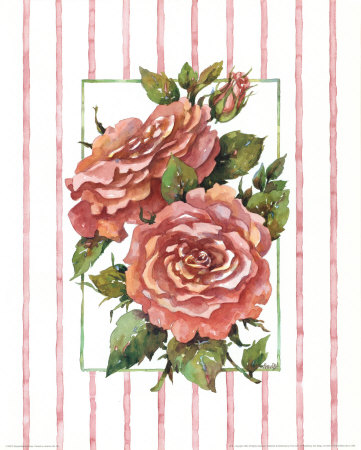 Striped Botanical Rose by Jerianne Van Dijk Pricing Limited Edition Print image
