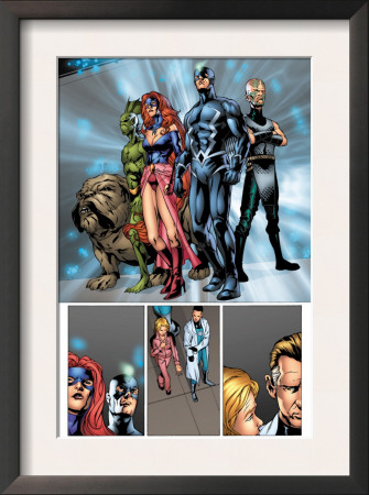 Marvel Knights 4 #20 Group: Black Bolt, Medusa, Lockjaw, Triton, Karnak And Inhumans by Valentine De Landro Pricing Limited Edition Print image
