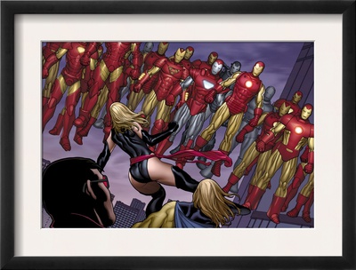The Mighty Avengers #4 Group: Ms. Marvel And Iron Man by Frank Cho Pricing Limited Edition Print image