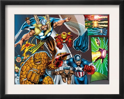 Onslaught Reborn #5 Group: Thor, Thing, Captain America And Iron Man by Rob Liefeld Pricing Limited Edition Print image