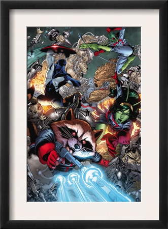 Guardians Of The Galaxy #8 Group: Rocket Raccoon, Major Victory, Bug And Mantis by Brad Walker Pricing Limited Edition Print image