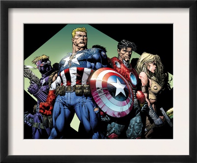 Ultimatum #3 Group: Captain America, Hawkeye, Iron Man And Valkyrie by David Finch Pricing Limited Edition Print image