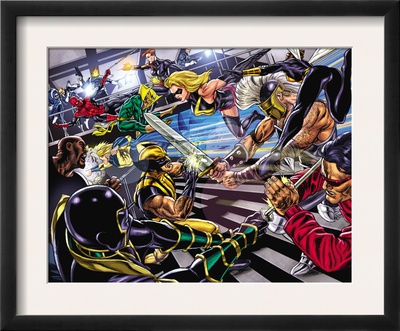 Avengers/Invaders #4 Group: Wolverine, Ares, Ms. Marvel, Cage And Luke by Steve Sadowski Pricing Limited Edition Print image