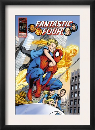 Fantastic Four #574 Cover: Spider-Man, Franklin Richards And Human Torch by Alan Davis Pricing Limited Edition Print image