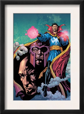 Excalibur #13 Cover: Dr. Strange, Magneto And Professor X by Aaron Lopresti Pricing Limited Edition Print image