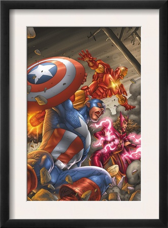 Avengers V3 #78 Cover: Captain America, Iron Man, Scarlet Witch And Avengers by Scott Kolins Pricing Limited Edition Print image