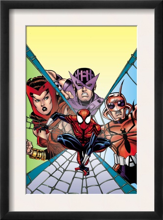 Spider-Girl #94 Cover: Spider-Man, Hawkeye, Scarlet Witch And Ant-Man by Ron Frenz Pricing Limited Edition Print image
