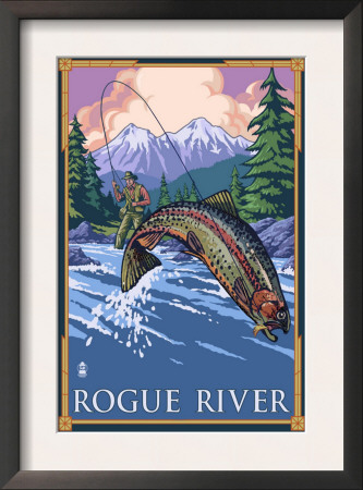 Fisherman - Rogue River, Oregon, C.2009 by Lantern Press Pricing Limited Edition Print image
