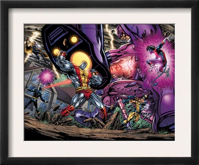 Exiles #69 Group: Colossus, Nightcrawler, Wolverine, Storm, Cyclops, Sentinel And X-Men by Paul Pelletier Pricing Limited Edition Print image