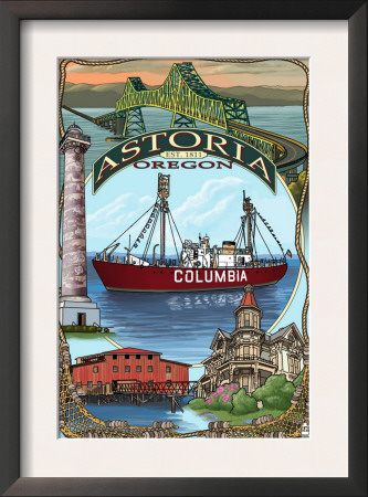 Astoria, Oregon Montage, C.2009 by Lantern Press Pricing Limited Edition Print image