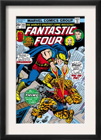 Fantastic Four N165 Cover: Crusader And Thing Fighting by George Perez Pricing Limited Edition Print image