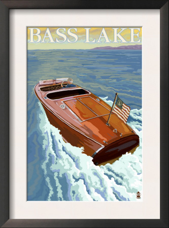 Bass Lake, California - Wooden Boat, C.2008 by Lantern Press Pricing Limited Edition Print image
