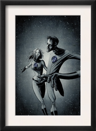 Marvek Knights 4 #28 Cover: Mr. Fantastic And Invisible Woman by David Aja Pricing Limited Edition Print image
