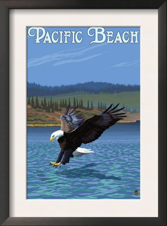 Fishing Eagle - Pacific Beach, Washington, C.2009 by Lantern Press Pricing Limited Edition Print image