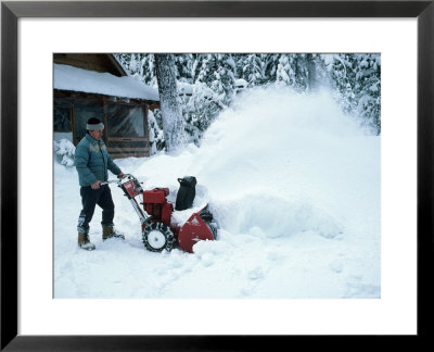 Man With Snow Blower by Richard Stockton Pricing Limited Edition Print image