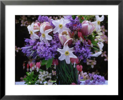 Daffodil, Tulip, Bluebells, And Bleeding Heart In Glass Vase by James Guilliam Pricing Limited Edition Print image