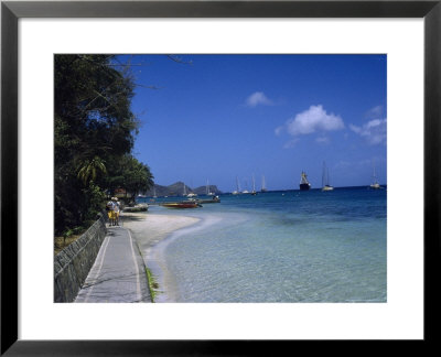 Harbor And Sidewalk, Bequia, Grenadines by Reid Neubert Pricing Limited Edition Print image