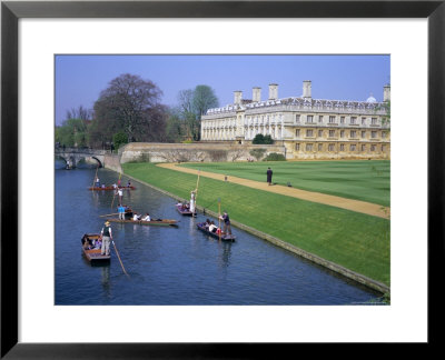 Punting On The Backs, River Cam, Clare College, Cambridge, Cambridgeshire, England, Uk by David Hunter Pricing Limited Edition Print image