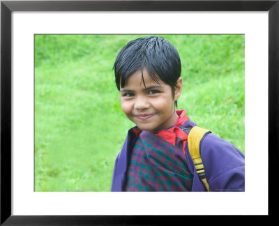 Bhutanese Girl Student In Uniform, Trongsa, Bhutan by Keren Su Pricing Limited Edition Print image