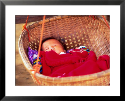 Sleeping Baby In Hanging Basket, Hue, Vietnam by Keren Su Pricing Limited Edition Print image