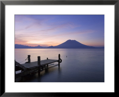 Jetty, Lake Atitlan And Volcano San Pedro, Dawn, Guatemala by Michele Falzone Pricing Limited Edition Print image
