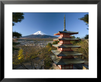 Mount Fuji And Temple, Fuji-Hakone-Izu National Park, Japan by Gavin Hellier Pricing Limited Edition Print image